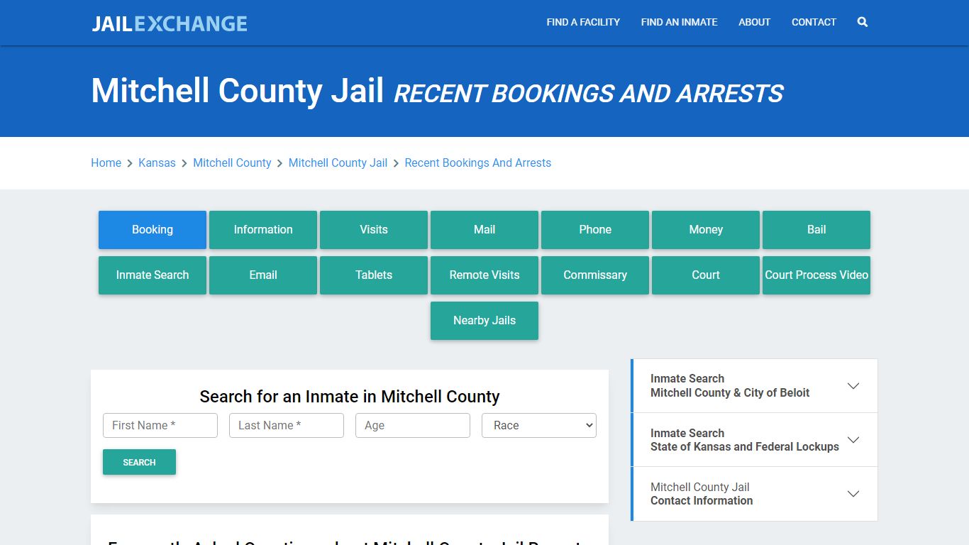 Mitchell County Jail KS Recent Arrests and Bookings - Jail Exchange